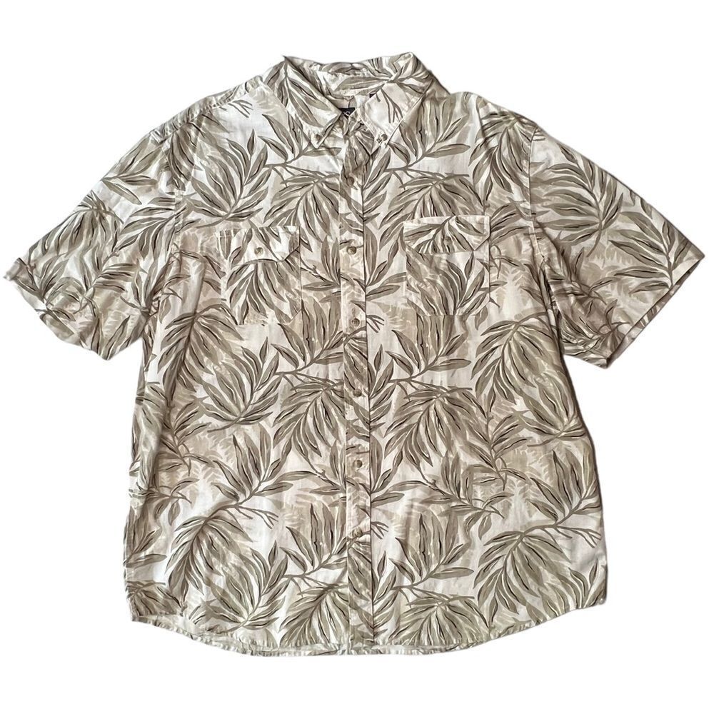 Chaps Men’s Tropical Hawaiian Button Front Short Sleeve Shirt Size XXL 2XL